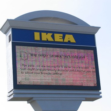 broken digital IKEA store sign
